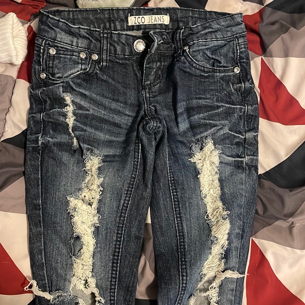 Barley wore navy blue ripped jeans size 0